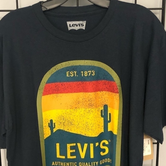 Levi’s t-shirt crewneck navy regular fit s/s L - Picture 2 of 3